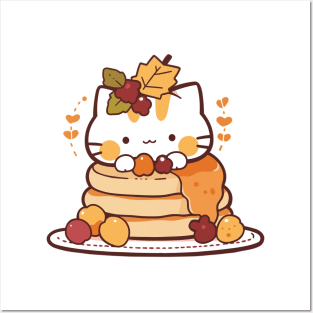 Cute Pancake Kitten Posters and Art